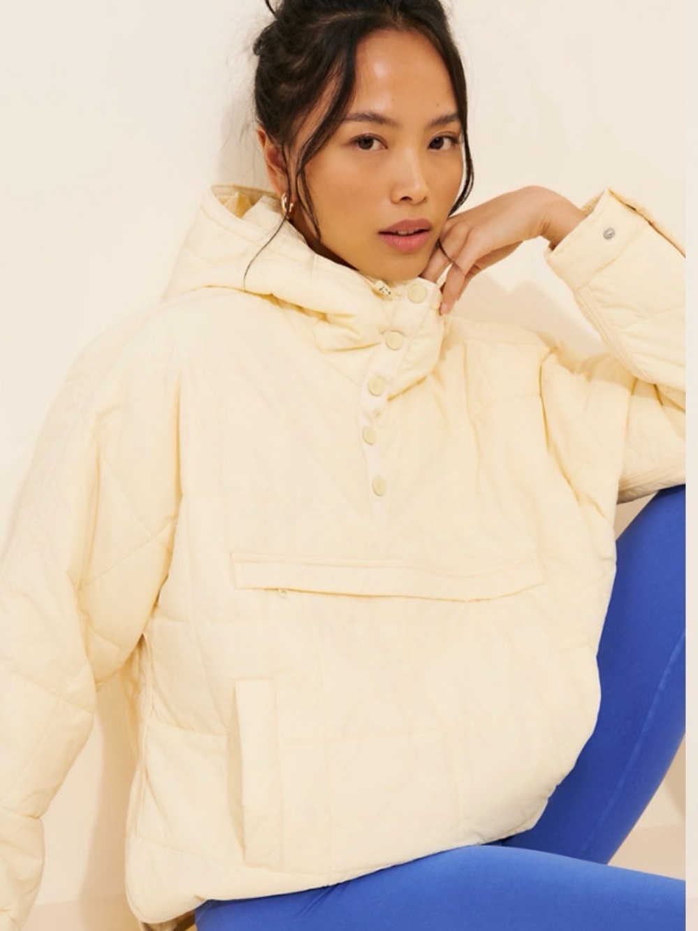 FP Movement by Free People Pippa Cream Pullover Puffer Jacket - Picture 3 of 7